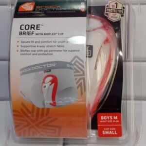 SHOCK DOCTOR Boys Waist Medium Cup Small Core Brief Bio Flex Cup New